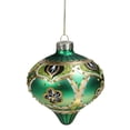 thumbnail image 2 of Northlight 4.5" Green Gold Black Floral Bead and Jewel Glass Onion Christmas Ornament, 2 of 6