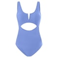 thumbnail image 3 of Womens One Piece Swimsuit with Tummy Control, V-Neck High-Cut Monokini in Solid Colors for Comfortable and Stylish Beach Wear, 3 of 3