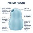 thumbnail image 2 of Satisfyer Pro To Go 1 | Double Air Pulse Vibrator | Clitoris Stimulation | Waterproof (IPX7) | Rechargeable Battery | Skin-Friendly Silicone (Blue), 2 of 5