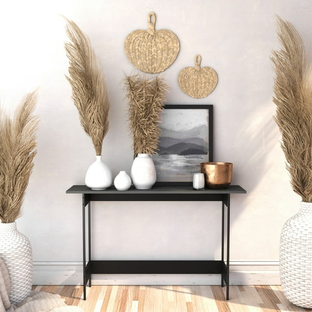 Credenza Playcon Organizador Multiusos Mesa Auxiliar Negro y gris
