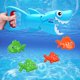 thumbnail image 2 of CHAO Shark Grabber Baby Bath Toys - Tiburón azul mejorado 2022 con acción para morderse los dientes, incluye 4 juguetes de baño para peces para niños, niñas y niños pequeños, 2 of 5
