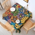 thumbnail image 2 of Pioneer Flower Floral Print Pattern Square Tablecloth,Waterproof Square Table Cover,Wipeable Spillproof Washable Table Cover for Home Kitchen Party Decor 42"X42"(107x107cm), 2 of 6