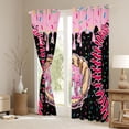 thumbnail image 3 of Erosebridal Teens Sport Baseball Curtains Pack of 2 (42x84 Each),Ice Cream Drip Dessert Curtains Blackout For Boys Girls,Black Pink, 3 of 6