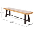 thumbnail image 2 of Modern Solid Acacia Wood Frame Outdoor Bench, 63 Inch, Teak For A Stylish Outdoor Seating Area, 2 of 6
