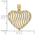 thumbnail image 2 of FJC Finejewelers 14k Yellow Gold Heart with Line Separations Polish Engraved Charm Female Adult, 2 of 5