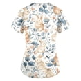 thumbnail image 4 of Women's V-Neck Short Sleeve Easter Bunny Print Scrub Tops - Medical Workwear for Easter & Daily Shift, 4 of 5