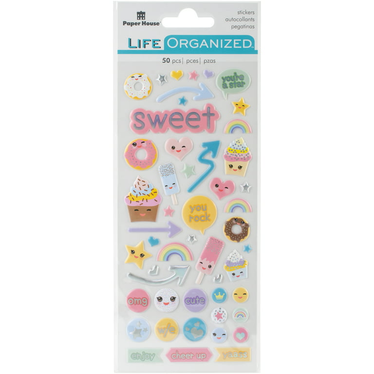 Paper House Life Organized Puffy Stickers-Kawaii