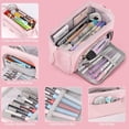 thumbnail image 3 of Estuche escolar para lápices de gran capacidad con asa, estuche para lápices, suministros escolares para niñas, papelería, bolsa de maquillaje, organizador de escritorio para niños y estudiantes, 3 of 4