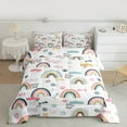thumbnail image 2 of jejeloiu Multicolor Cute Rainbow Bedding Comforter Set,Kawaii Dogs Paws Twin Comforter Sets,Cartoon Lovea Pattern Bedding Set For Teens,Luxury Bedroom Decor Reversible,2pcs, 2 of 8