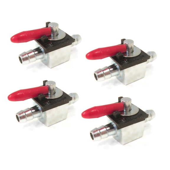The ROP Shop (4-Pack) FUEL SHUTOFF VALVE with 1/4" Steel Fittings for Scag 48568, PX48568