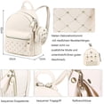 thumbnail image 2 of Mochila nueva y adecuada para mujer, elegante, pequeña, de piel sintética, impermeable, color blanco, 2 of 2