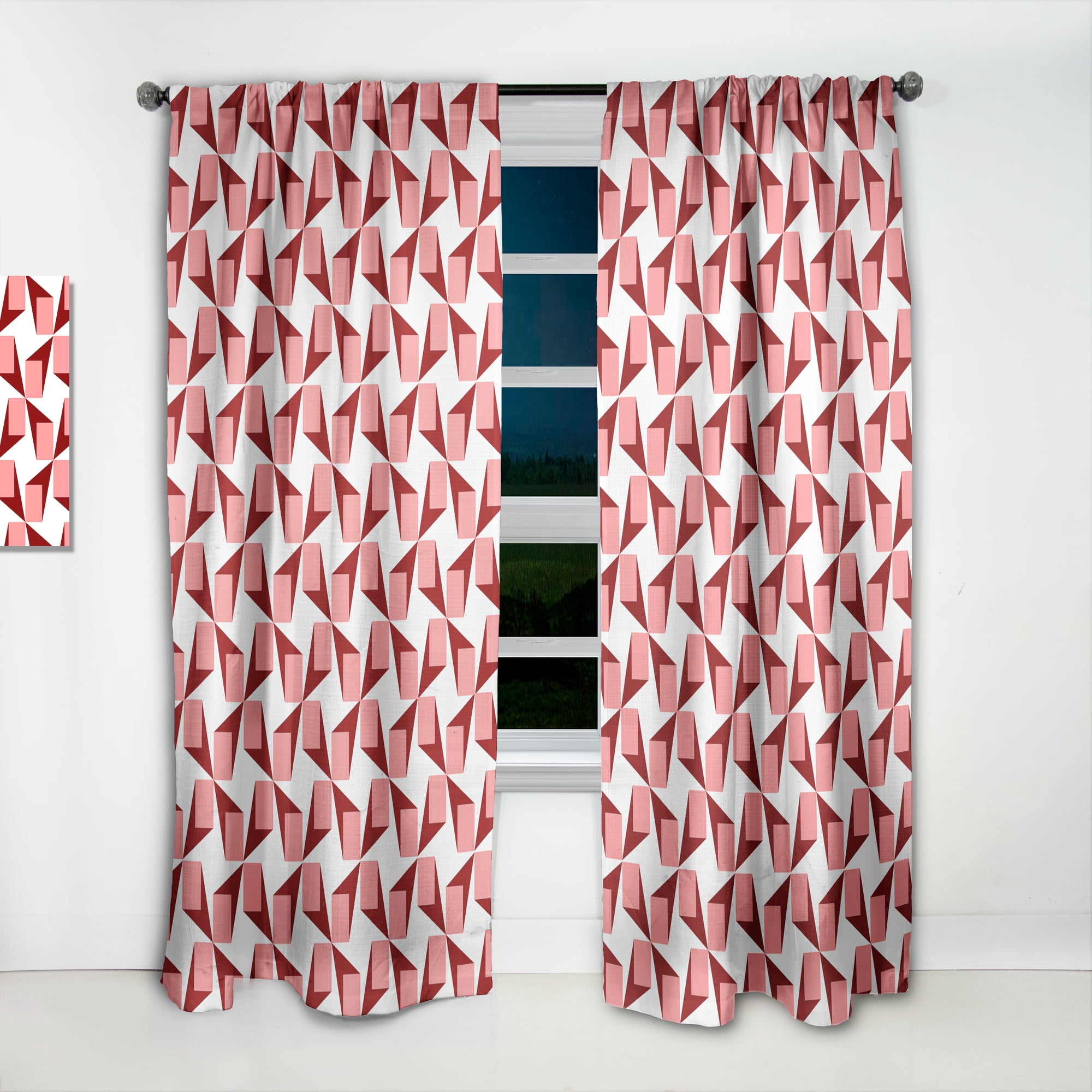 Designart 'Geometrical Retro Abstract Minimal Pattern XIII' Mid-Century Modern Curtain Panel