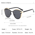 thumbnail image 3 of Chic Modern Polarized UV Protection Sunglasses - Black & Gold Frame Stylish Sun Glasses for Daily Outings and Vacations, Fashionable Eye-Catching Design to Elevate Your Look, Practical UV-Blocking, 3 of 6
