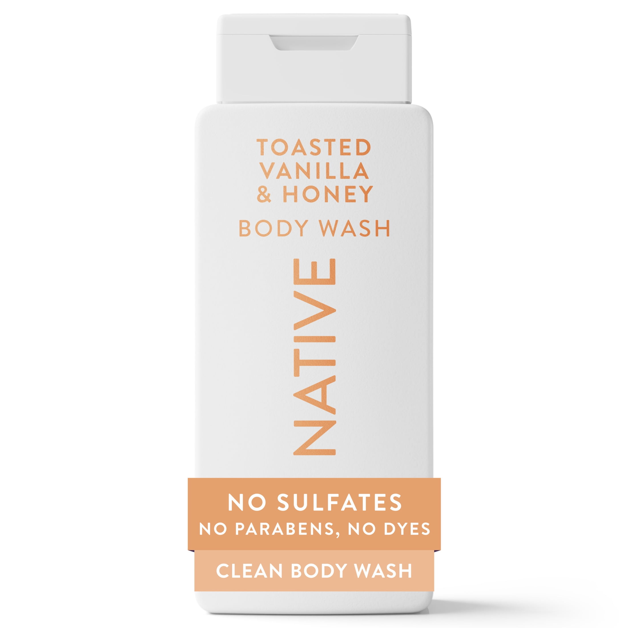 (6 pack) Native Body Wash Toasted Vanilla & Honey, for women & men 18 fl oz