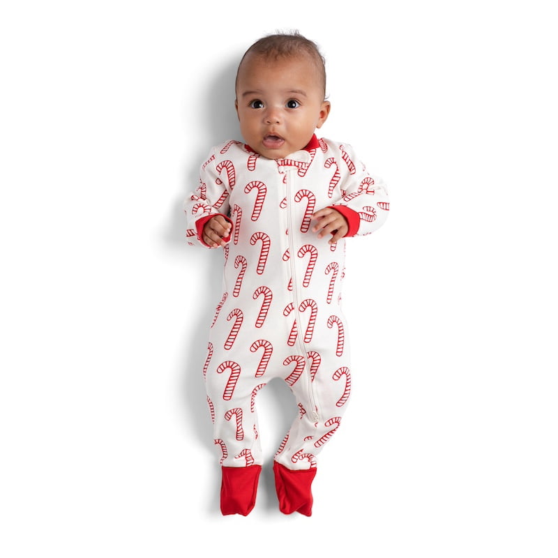 M+A by Monica + Andy Gender Neutral Baby Christmas Organic Cotton One Piece Pajamas and Bib Set, 2-Piece, Sizes 0M-24M
