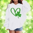 thumbnail image 2 of IWRICH St. Patrick's Day Hoodies for Girls Shamrock Heart Hooded Sweatshirts Gift Crewneck Casual Loose Fit Tops,Size 3-14 Years White 160, 2 of 4