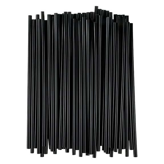 ACDANC 2026 New 100 Pcs Plastic Straws,10.24" Straight Disposable Black Hot Drinking Coffee Stirrers,0.16" Diameter,For Tea Cup Cocktail Party Supplies,Home Bar Water Cold Drink Accessories
