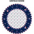 thumbnail image 3 of Fourth of July Tablecloth Round 60 Inch Patriotic Red White Blue American Flag Tablecloths Washable Wrinkle Stain-Resistant Table Cloth Polyester Table Cover for Veterans Day Memorial Day, 3 of 6