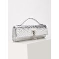 thumbnail image 3 of REMANLAND Women's PVC Snake Print Tote Clutch, Silver, 3 of 6