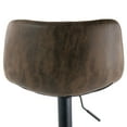 thumbnail image 4 of Elama 2 Piece Vintage Faux Leather Adjustable Bar Stool in Brown with Matte Black Base, 4 of 8