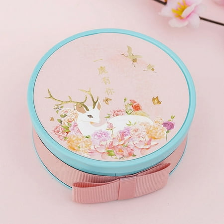 Round Candy Box - KABOER Round Tinplate Metal Tin Box Cookie Candy Box Food Storage Container Useful