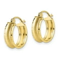 thumbnail image 2 of 10K Satin Diamond Cut Hoop Earrings 10TC363, 2 of 3