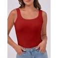 thumbnail image 5 of Womens Sleeveless Scoop Neck Tank Top Ribbed Fitted Summer Basic Slim Cute Tops Red S, 5 of 9