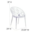 thumbnail image 6 of BizChair 4 Pack Transparent Oval Shaped Stacking Side Chair with Artistic Pattern Design, 6 of 14