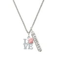 thumbnail image 1 of Delight Jewelry Silvertone Love with Pink Paw Silvertone Forever Bar Charm Necklace, 23", 1 of 4