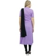 thumbnail image 4 of Atasi Ethnic Women's Purple Cotton Embroidery A-Line Straight Kurti Clothing-22, 4 of 5
