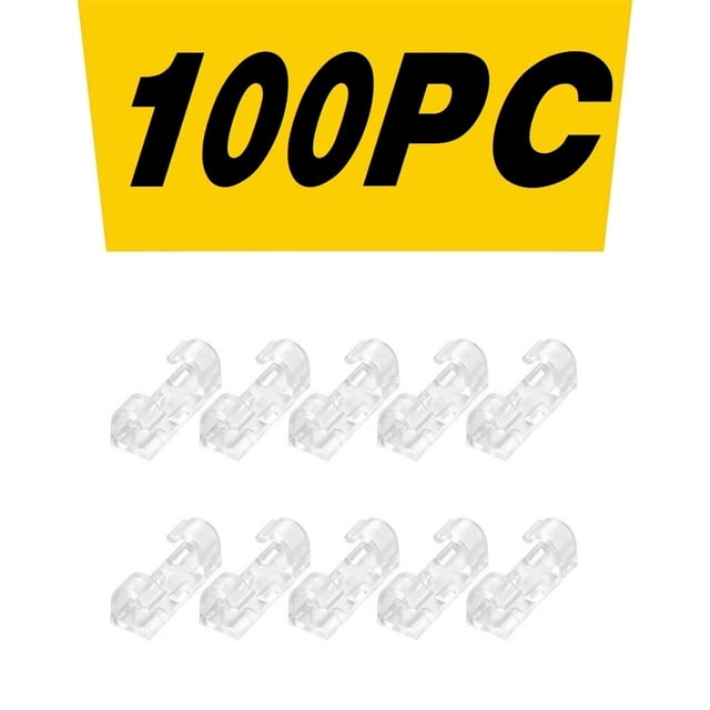 WREESH Transparent 100 Pcs Pince de Fixation Autocollante pour Organiseur de Câbles de Bureau