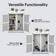 thumbnail image 5 of Outdoor Storage Cabinet Weatherproof, Storage Deck Box Cabinet with Adjustable Shelf, Doors and Metal Tabletop, Potting Bench, for Garden, Garage, Lawn, 5 of 7