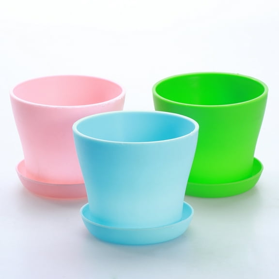 Worgeous Assorted Color Plastic Plant Pots with Drainage Holes for Succulent Plants and Flowers 2 Inches