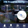 thumbnail image 4 of Yescom Twinkle 5Ft Spiral Christmas Tree Light 182 LED 8model USB Powered Indoor Outdoor Yard Decor Multi-color 2Pack, 4 of 8