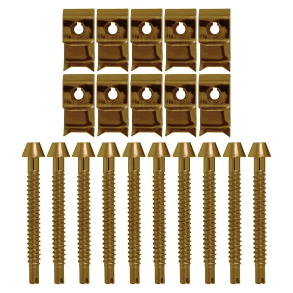 Kitchen Sink Mounting Clips, 10-Pieces, Brass