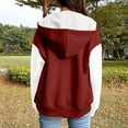 thumbnail image 4 of Womens Zip Up Hoodies, Long Sleeve Pullover for Women Fall Fashion Color Patchwork Full Zip Hooded Sweatshirts with Pockets, 4 of 5