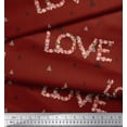 thumbnail image 3 of Soimoi Red Heavy Satin Fabric Triangle & Floral Love Text Print Fabric by the Yard 54 Inch Wide, 3 of 3