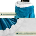 thumbnail image 6 of PAVILIA Sherpa Fleece Wearable Blanket for Adult Women, Cozy Plush Blanket Poncho Cape with Hood, Super Soft Shawl, Angel Wrap Throw for Office, Turquoise Sea Blue, 6 of 9