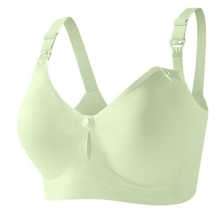Nexjvus Plus Size Nursing Bras for Breastfeeding Removable Strap Wirefree Front Open Front Open Button Maternity Bra Fashion Bra Size M-3XL