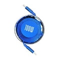 thumbnail image 1 of WAITLOVER Cable de carga retráctil tipo C a tipo C de 100W, cable de datos USB de 480Mbps, 1 of 7