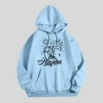thumbnail image 2 of Xudanell Black Hoodie Women Beach Coconut Trees Print Oversized Jacket Hoodie Cycling Sweatshirt Sky Blue XXL, 2 of 3