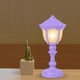 thumbnail image 3 of Lámpara LED para mesita de noche, funciona con pilas, retro, para portátil, lámpara para dormir, regalos de vacaciones (púrpura), 3 of 4