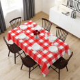 thumbnail image 6 of Red Table Cloth Waterproof Tablecloths, Country French Rustic Buffalo Plaid Modern Art Tablecloth Dining Table Cover for Kitchen Party Tabletop Outdoor, Rectangle Tablecloth 54x108 Inch, 6 of 9
