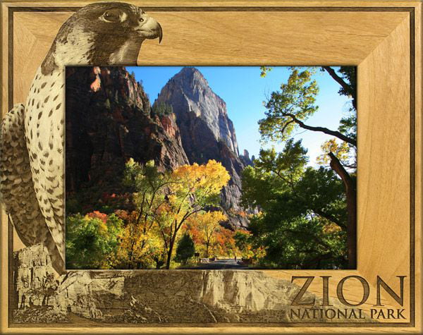 Zion National Park Trail Names Laser Engraved Wood Picture Frame 5 x 7