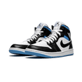 thumbnail image 2 of JORDAN WOMENS AIR JORDAN 1 MID Womens "Black / White / University Blue" BQ6472 102 BQ6472 102 from Stadium Goods, 2 of 9