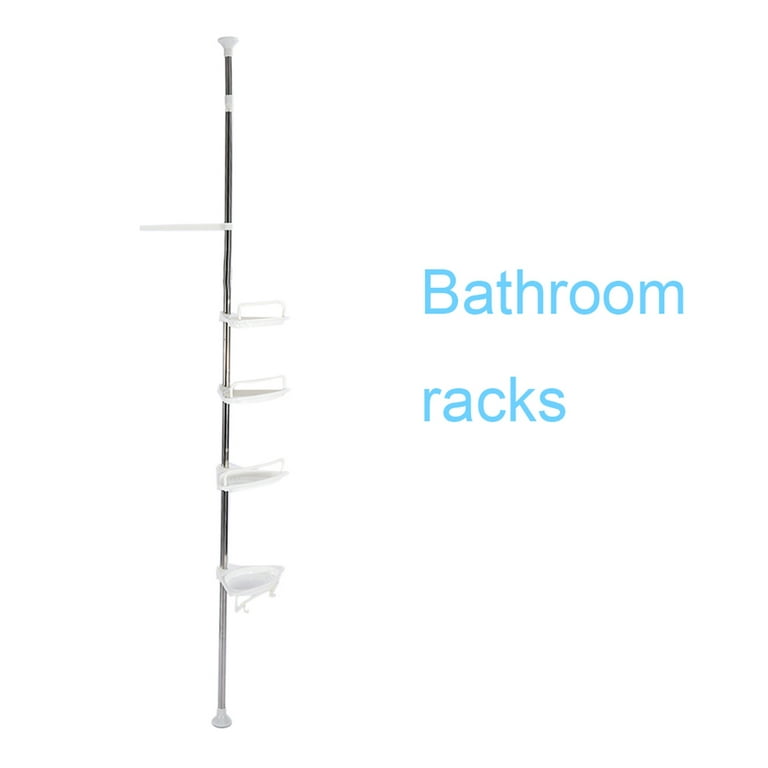 Brrnoo Adjustable 4 Layer Telescopic Shower Corner Shelf Metal and Plastic  Shower Caddy, White 