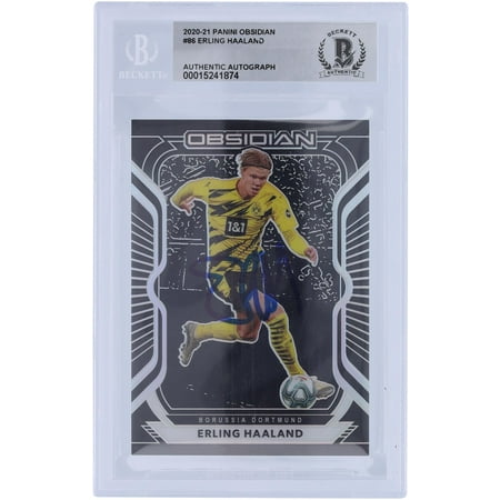 Erling Haaland Borussia Dortmund Autographed 2020-21 Panini Obsidian #86 #161/195 BAS Authenticated 10 Card - Fanatics Authentic Certified