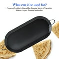 thumbnail image 5 of Alpine Cuisine Nonstick Oval Comal Griddle 17.5x8-Inch - Black Carbon Steel Tortilla Comal with Double Handle - Durable, Heavy Duty Comal for Cooking - Even-Heating, 5 of 8