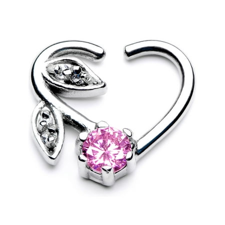 - Body Candy 10mm Body Piercing Jewelry Stainless Steel 16G Right Closure Daith Cartilage Flower Heart Tragus Earring 3/8
