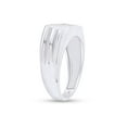 thumbnail image 4 of 1/10 CT Round Cut Natural White Diamond Ribbed Shank Wedding Band Ring For Men's In 10K Solid White Gold (Color: I-J, Clarity: I2-I3, 0.10 Cttw) -7.5, 4 of 7